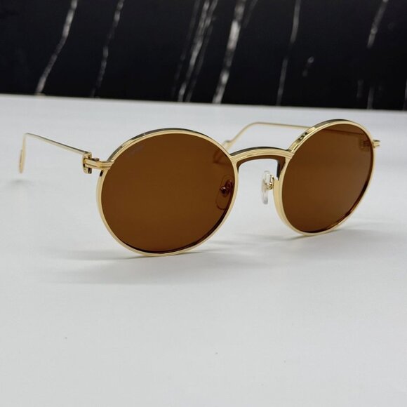 NEW CARTIER CT0274S 002 CARTIER GOLD/BROWN TITANIUM WOMEN CARTIER SUNGLASSES - Picture 11 of 15